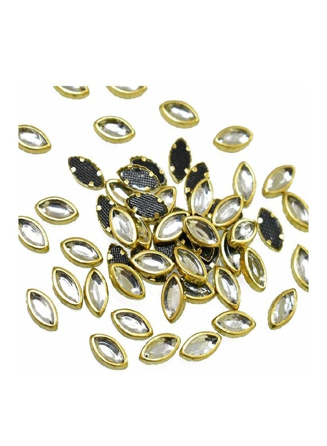 Elegance kundans bezels pastable for Jewelry Making, Art & Crafts, Apparels, Embroidery and Decorations (Markis Shape, 3 * 6MM, Pack of 200 Pcs)